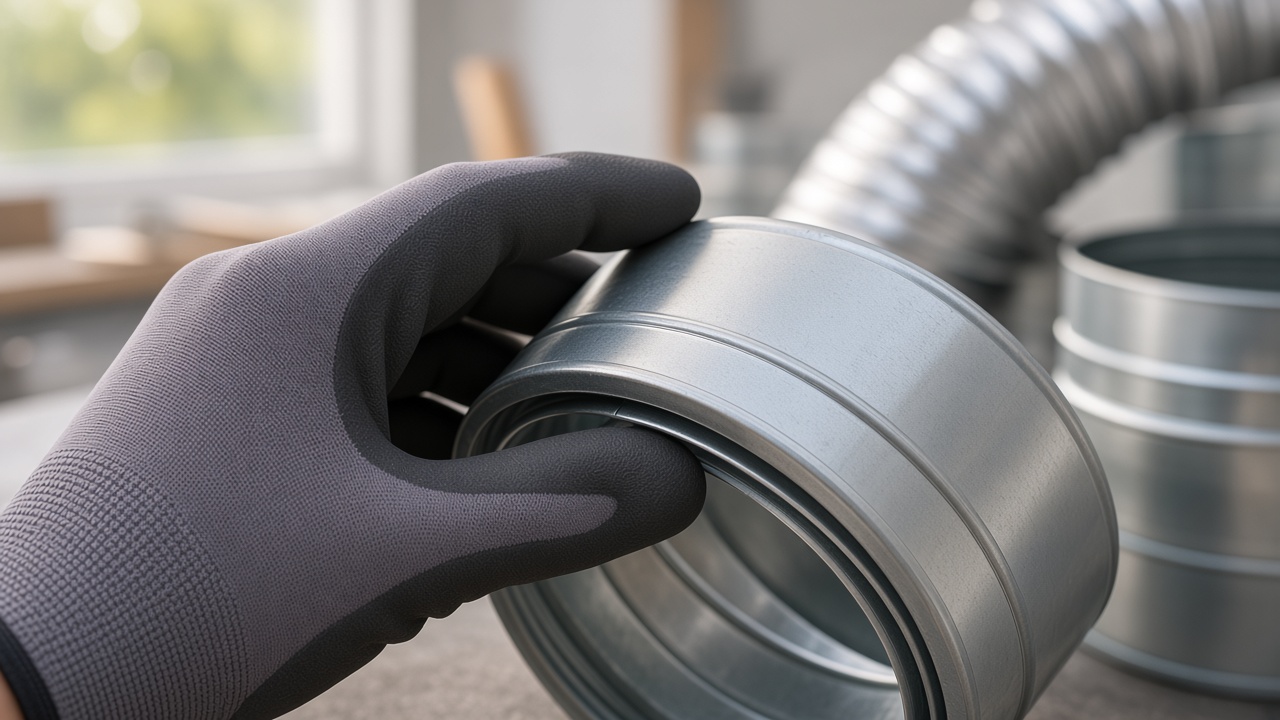 Hand som håller i ett ventilationsrör